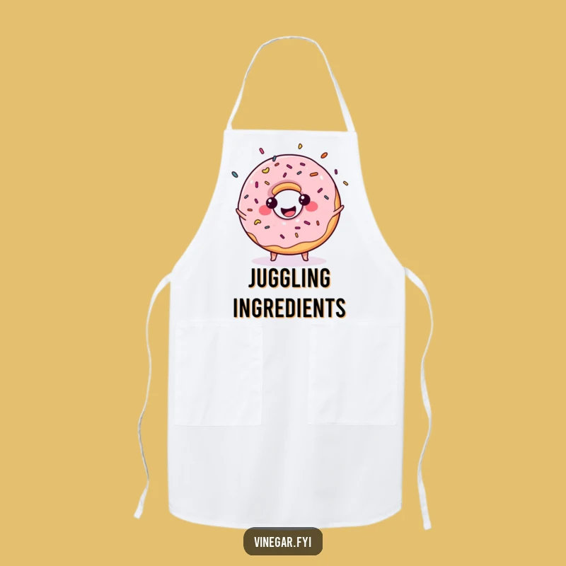 Funny Kawaii Donut Juggling Sprinkles Apron: Cook with Sweet Fun