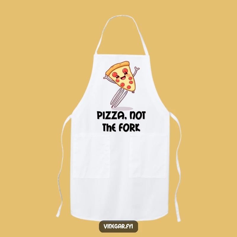 Funny Pizza Fork Apron - Kitchen Fun, Chef's Style, Humorous Funny Gift