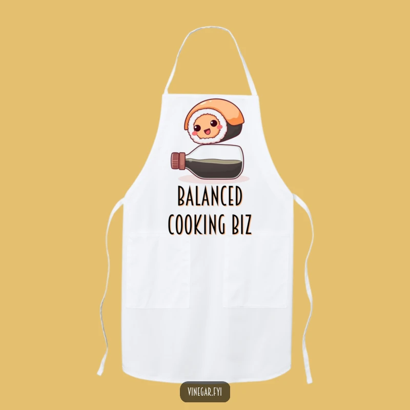 Funny Sushi Balance Apron: Cook with Flair & Vinegar Humor
