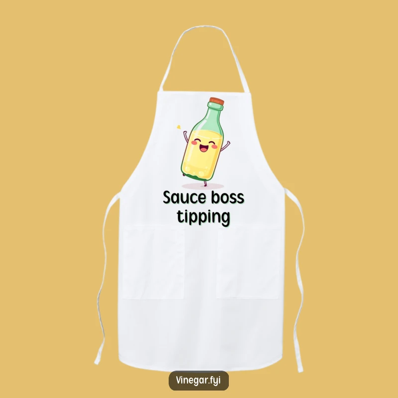 Funny Vinegar Bottle Apron: Chef's Joyful Tipping, Perfect Funny Kitchen Gift