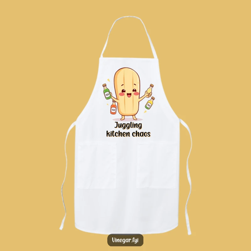 Funny Baguette Kitchen Apron: Chef's Food Cartoon Outfit