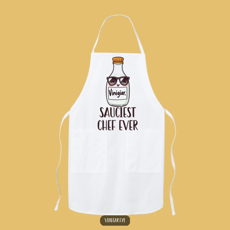 Funny Winking Vinegar Bottle Apron - Cook & Laugh in Style