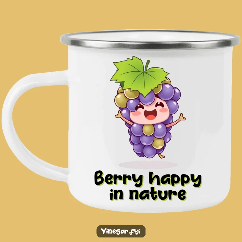 Funny Grape Bunch Camping Mug - Durable Leaf Hat Dancer Mug, Outdoor Gift
