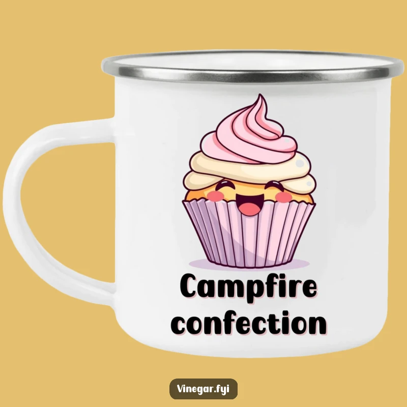 Funny Kawaii Cupcake Camp Mug - Durable & Hilarious Sweet Outdoor Cup