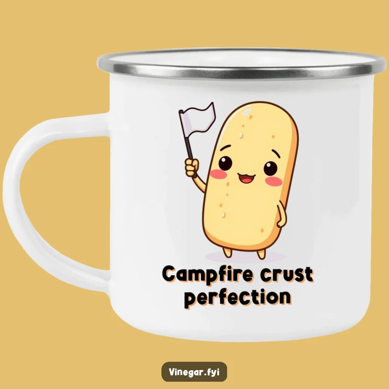 Funny Baguette Waving Flag Camping Mug: French Flair for Outdoor Adventures
