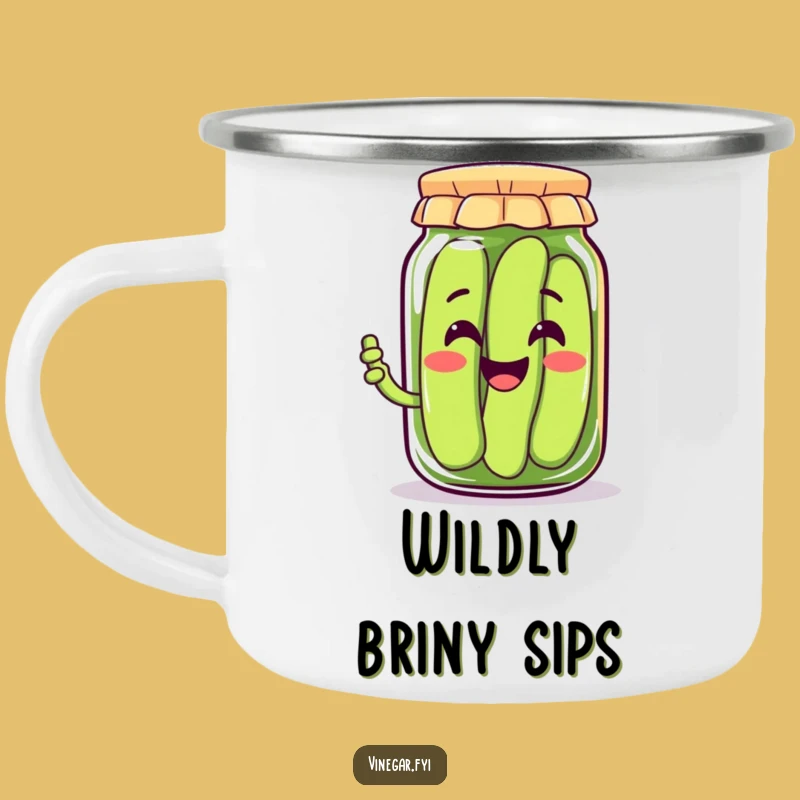 Funny Kawaii Pickle Jar Camping Mug, Outdoor Cheer, Adventure Gift