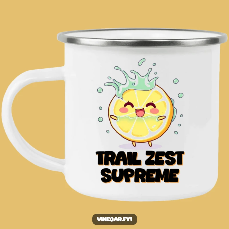 Funny Lemon Slice Camping Mug - Adventure Fuelled by Zesty Vinegar Fun!