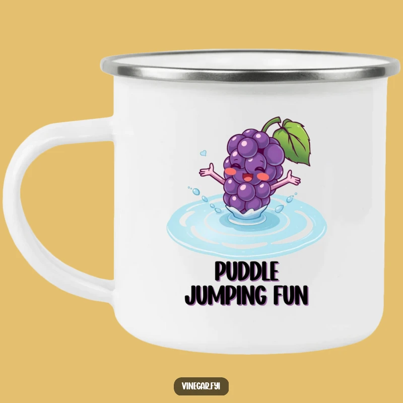 Funny Purple Grape Splashing Camping Mug - Joyful Fruit Cup