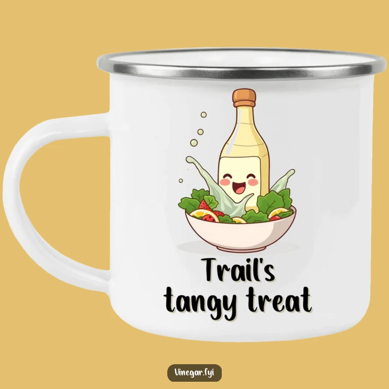 Funny Smiling Vinegar Camping Mug: Outdoor Salad Fun for Adventures