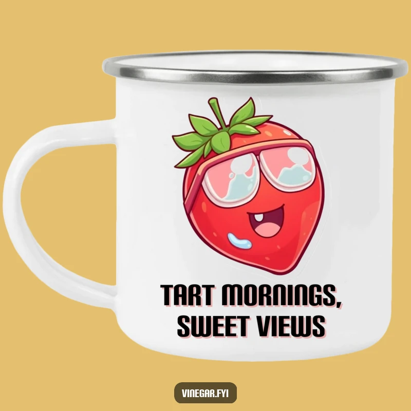 Funny Strawberry Camping Mug: Durable Fruit Cartoon Drinkware