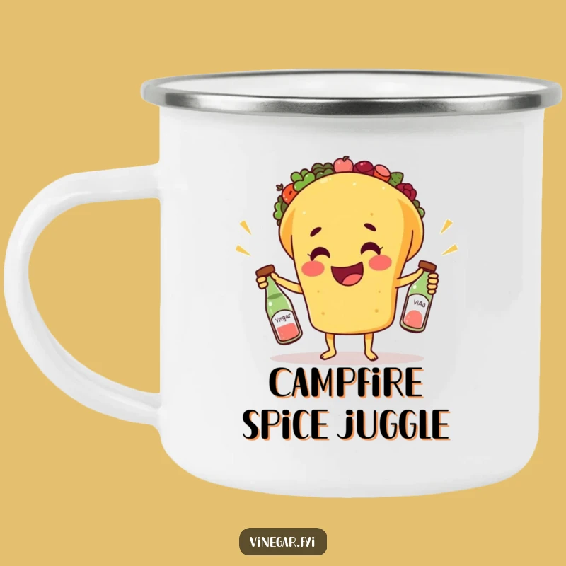 Funny Taco Juggling Camping Mug - Hilarious Fiesta Drinkware