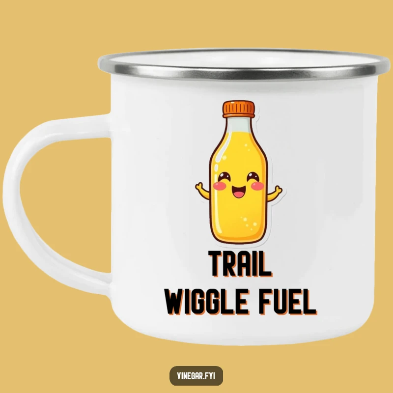 Funny Yellow Liquid Bottle Camping Mug: Cheerful Wiggle Adventure, Perfect Happy Gift