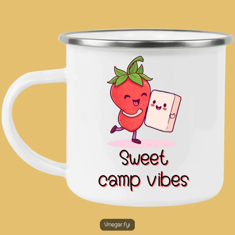 Funny Strawberry Dancing Camping Mug - Sweet Adventures with Humor