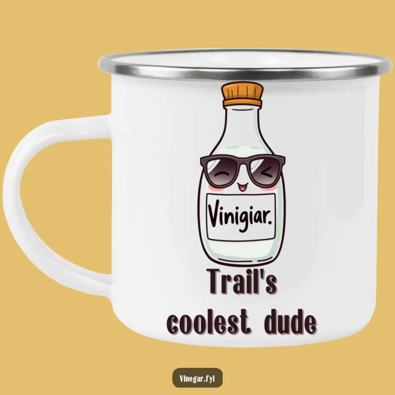 Funny Winking Vinegar Bottle Camping Mug - Adventure & Humor Outdoors