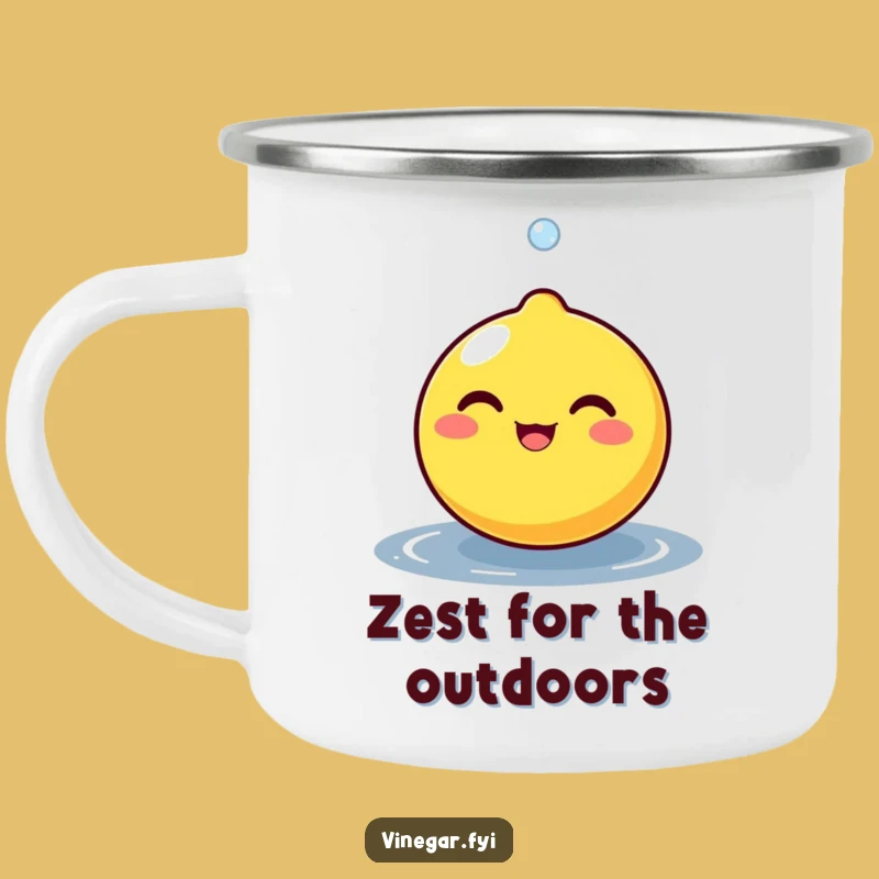 Funny Lemon Zest Adventure Mug - Cheerful Citrus Camp Cup