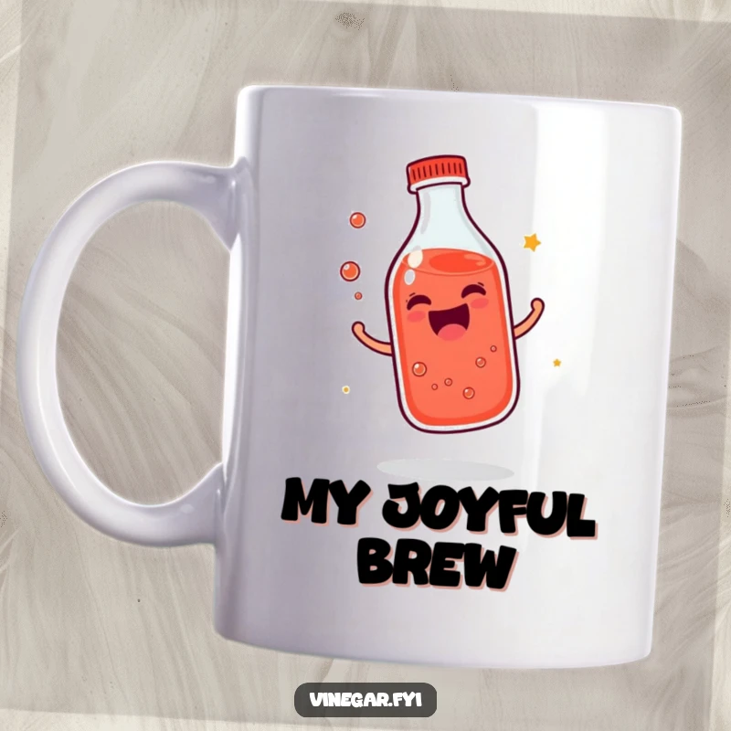 Funny giggling bottle of reddish liquid bouncing with joy, embodying infectious happiness and fun, a perfect funny gift.