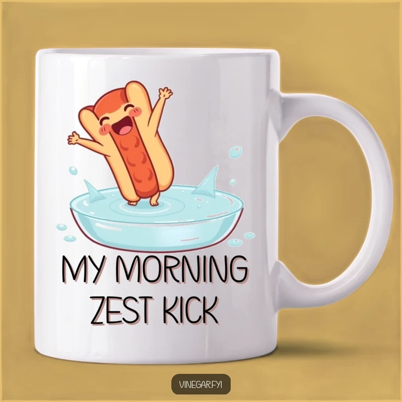 Funny Hot Dog Cartwheel Mug: Hilarious Vinegar Lover Gift for Fun