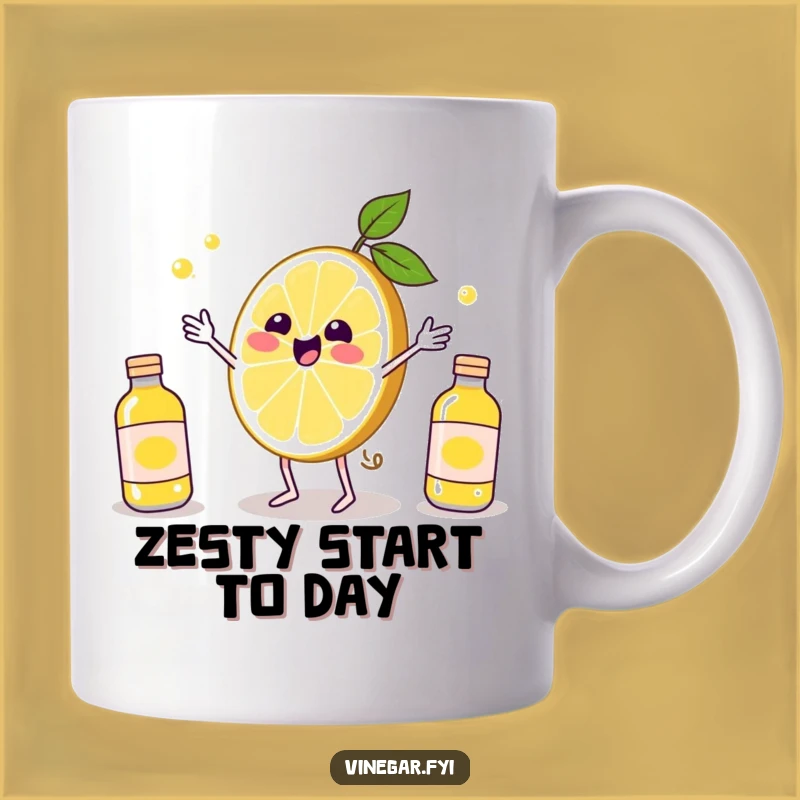 Funny Kawaii Lemon Juggling Mug - Zesty & Hilarious Cocktail Gift