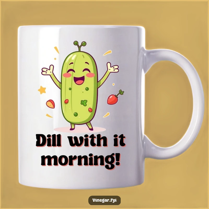 Funny Pickle Dance Mug: Happy Salad Chef Gift for Veggie Lovers' Mornings