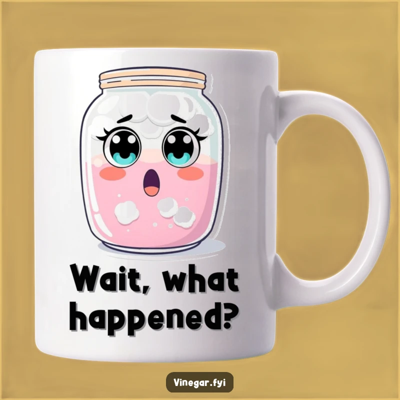 Funny Surprised Jar Mug: Cloudy Liquid Reaction, Perfect Shocked Gift