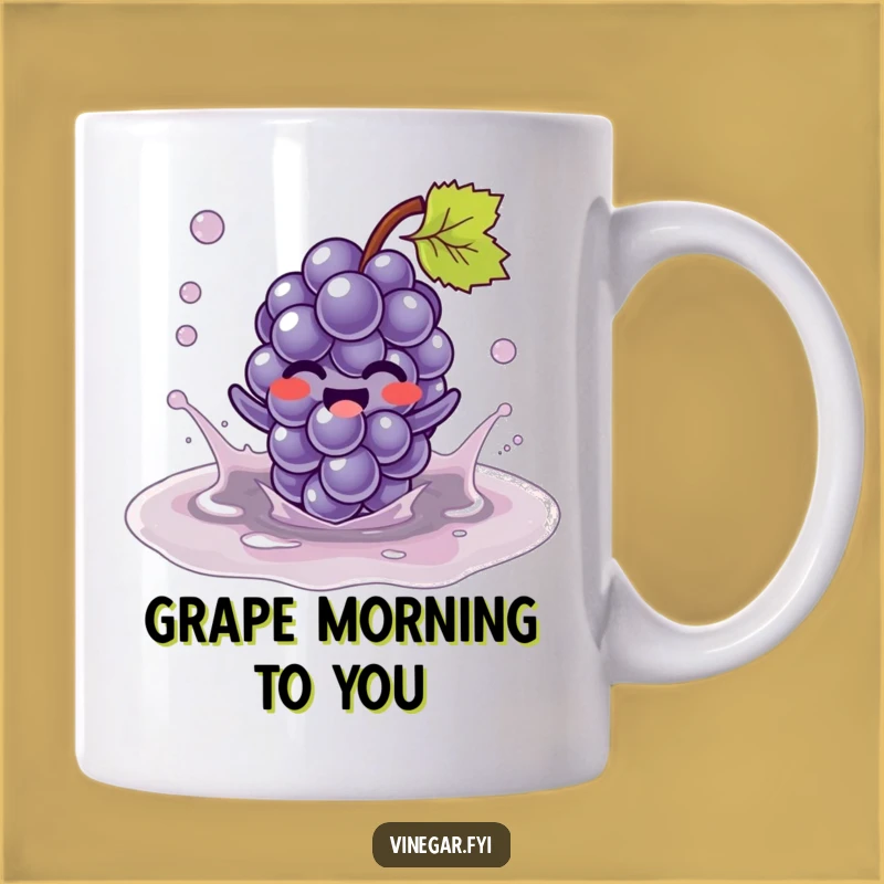 Funny Kawaii Grape Vinegar Mug - Puddle Splash & Hilarious Fun Gift