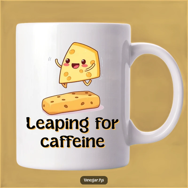 Funny Cheese Wedge Mug: Cheerful Leapfrog Fun, Perfect Snack Lover Gift