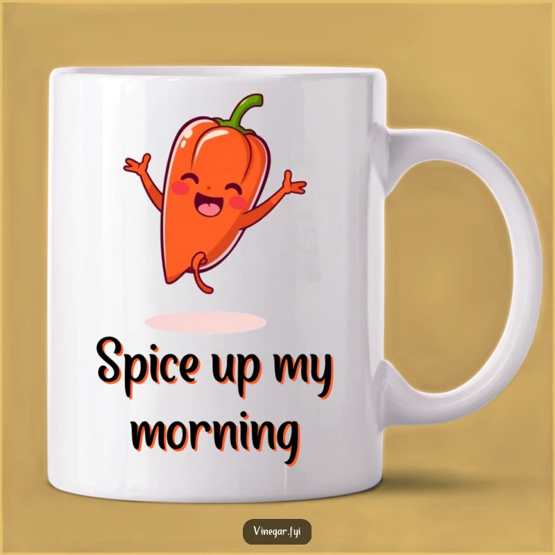 Funny Kawaii Pepper Cartwheel Mug: Zesty Fun Gift Idea