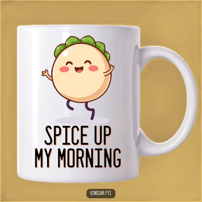 Funny Taco Jig Mug: Hilarious Cartoon Character Gift for Food Lovers
