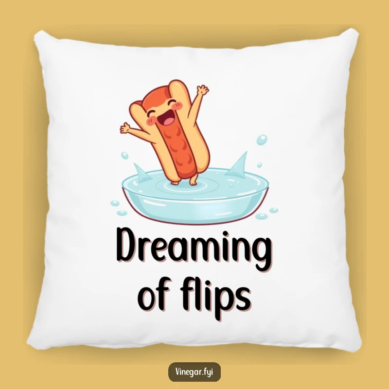 Funny Hot Dog Cartwheel Pillow: Comfy & Hilarious Foodie Decor
