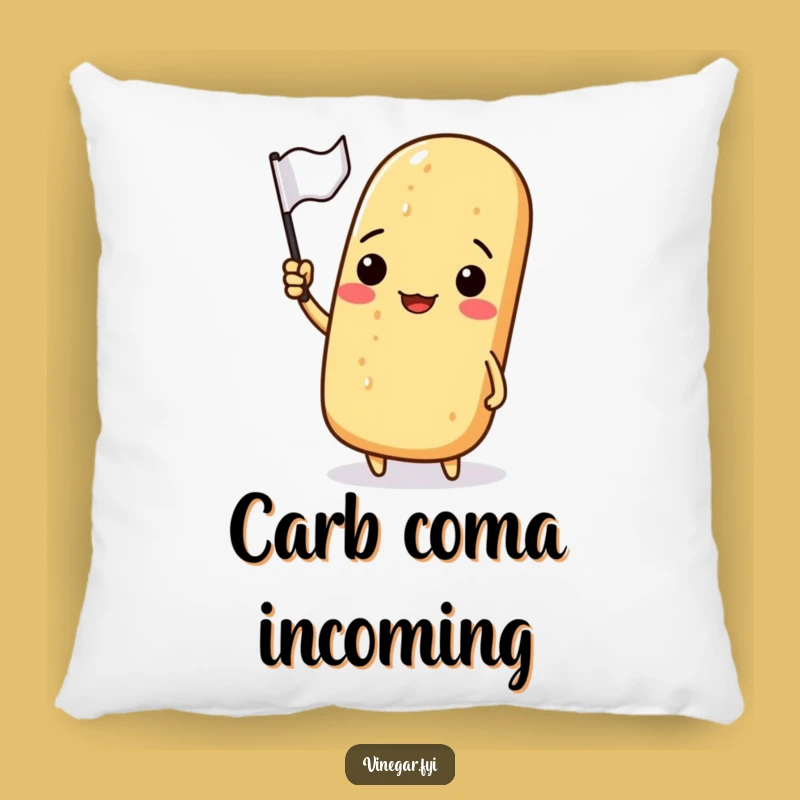 Funny Baguette Waving Flag Pillow: Cozy & Hilarious Accent