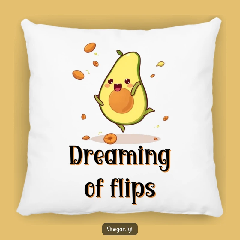 Funny Kawaii Avocado Cartwheel Pillow: Comfy Cuddles and Giggles