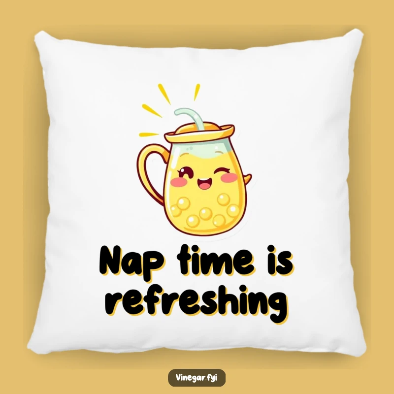 Funny Lemonade Pitcher Wink Pillow - Hilarious Citrus Accent Cushion Gift