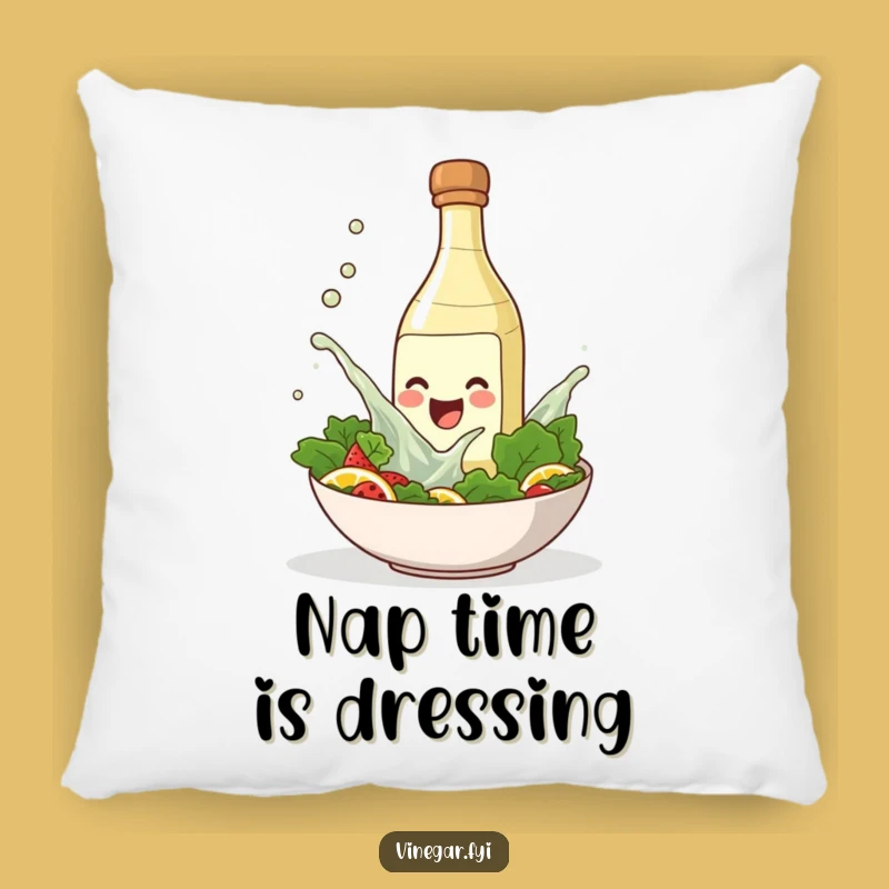 Funny Smiling Vinegar Pillow: Cozy Condiment Comfort for Salad Addicts