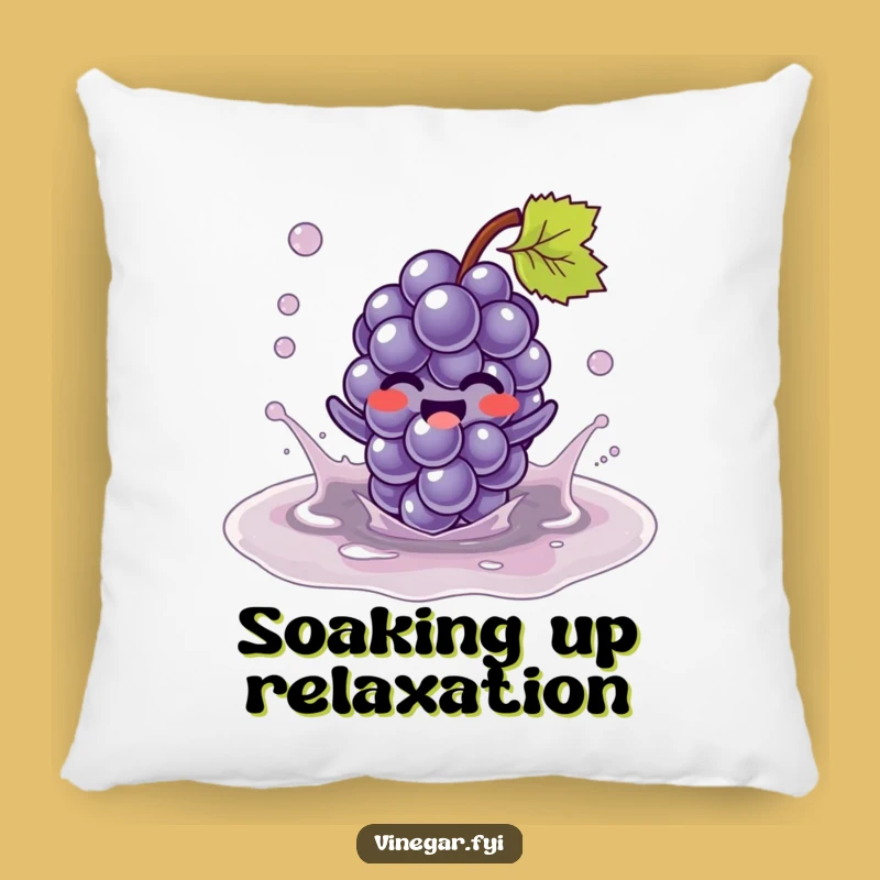 Funny Kawaii Grape Puddle Pillow - Cozy Comfort & Hilarious Fun