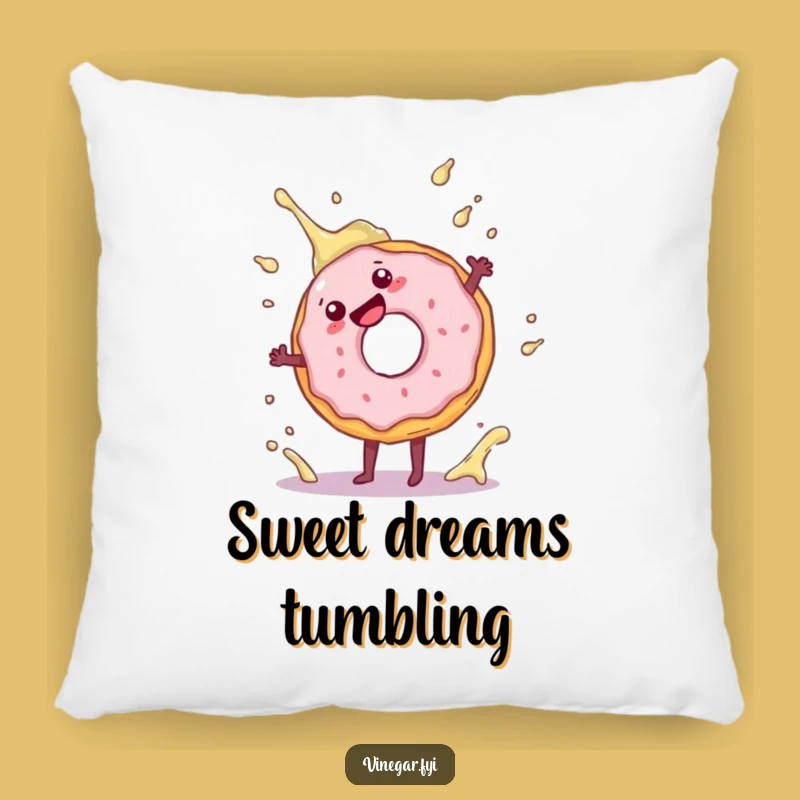 Funny Donut Cartwheel Pillow: Comfy Cushion with a Splash of Doughnut Fun, Great Gift!