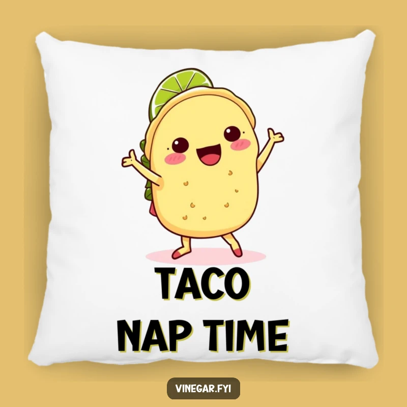 Funny Kawaii Taco Fiesta Pillow - Cozy & Hilarious Accent for Your Couch