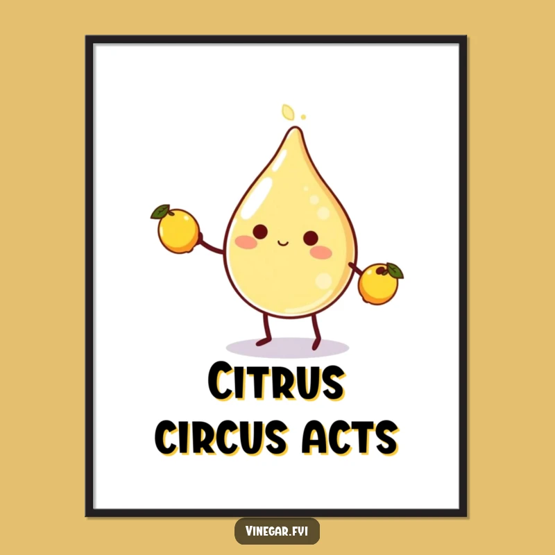 Funny Vinegar Lemon Juggling Digital Art: Instant Humor with This Hilarious Citrus Download