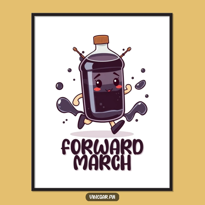 Funny Determined Bottle Art: Dark Liquid March, Perfect Motivated Gift