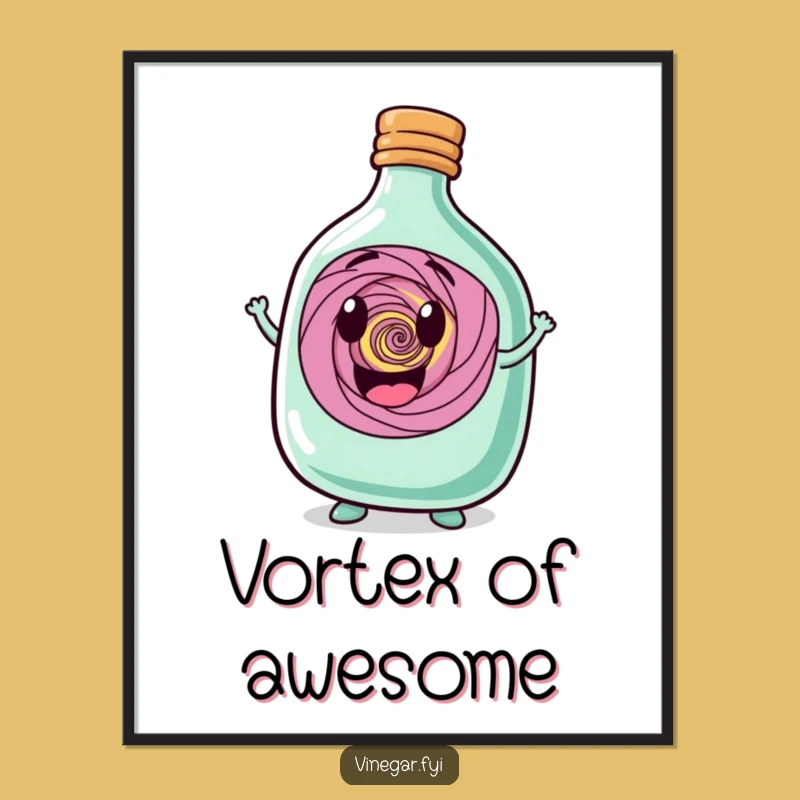Funny Bottle Vortex Digital Art - Whimsical Character Download for Instant Magical Decor