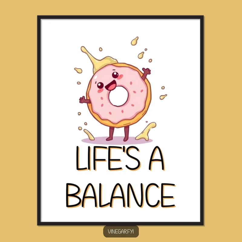 Funny Donut Cartwheel Digital Art: Vibrant Splash of Doughnut Humor for Your Walls!