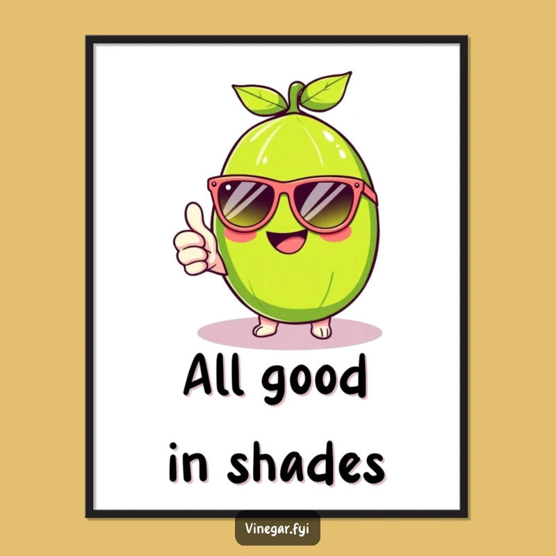 Funny Kawaii Lime Cool Art Print - Instant Sunny Wall Decor Download