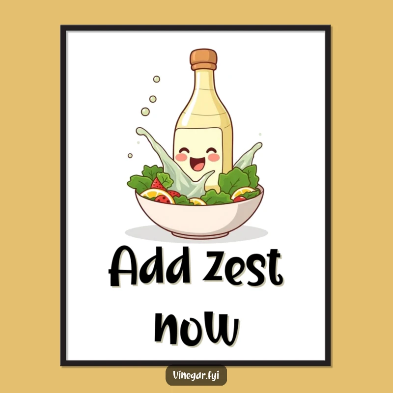 Funny Splashing Vinegar Digital Art: Instant Salad Dressing Joy for Walls