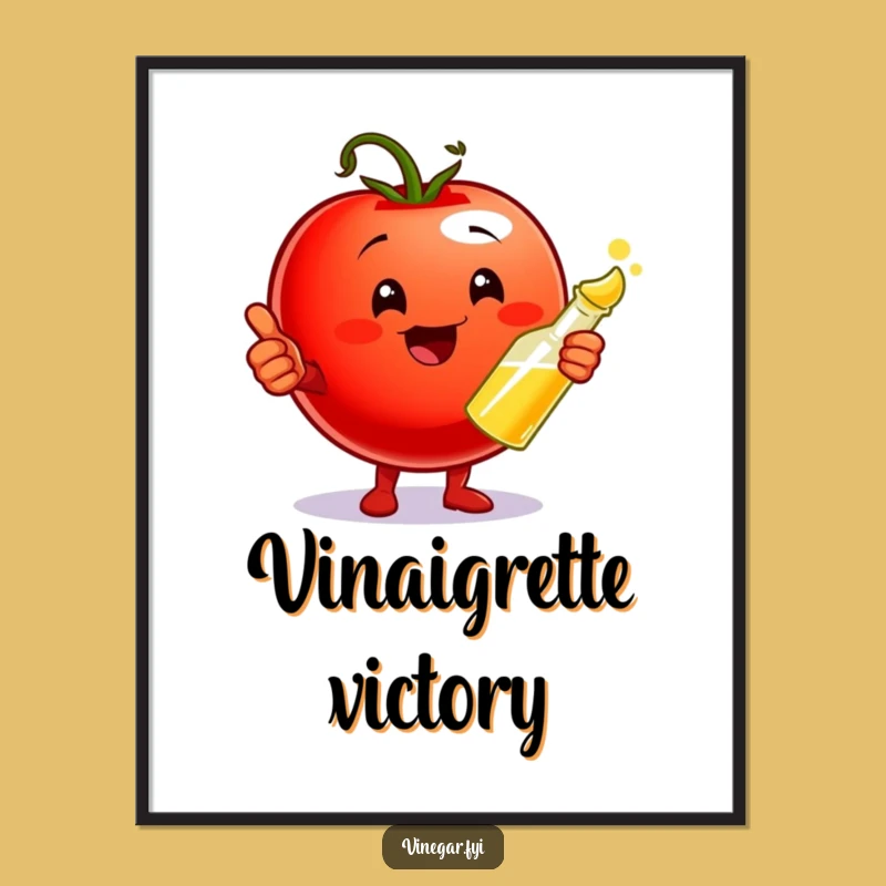 Funny Tomato & Vinegar Digital Art: Flavorful Print for Kitchen Decor Gift