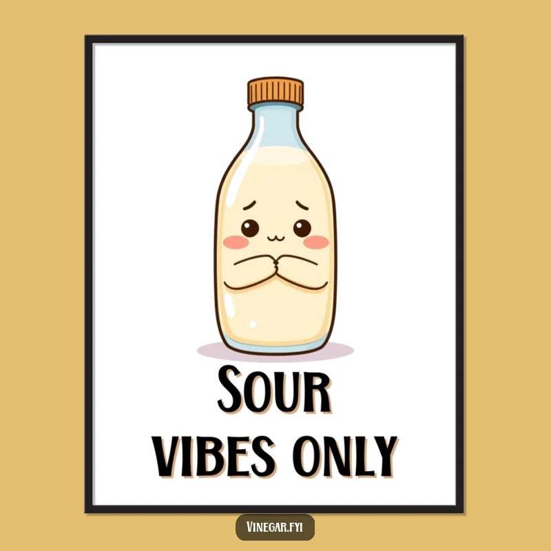 Funny Unimpressed Vinegar Digital Art: Instant Condiment Humor for Your Walls