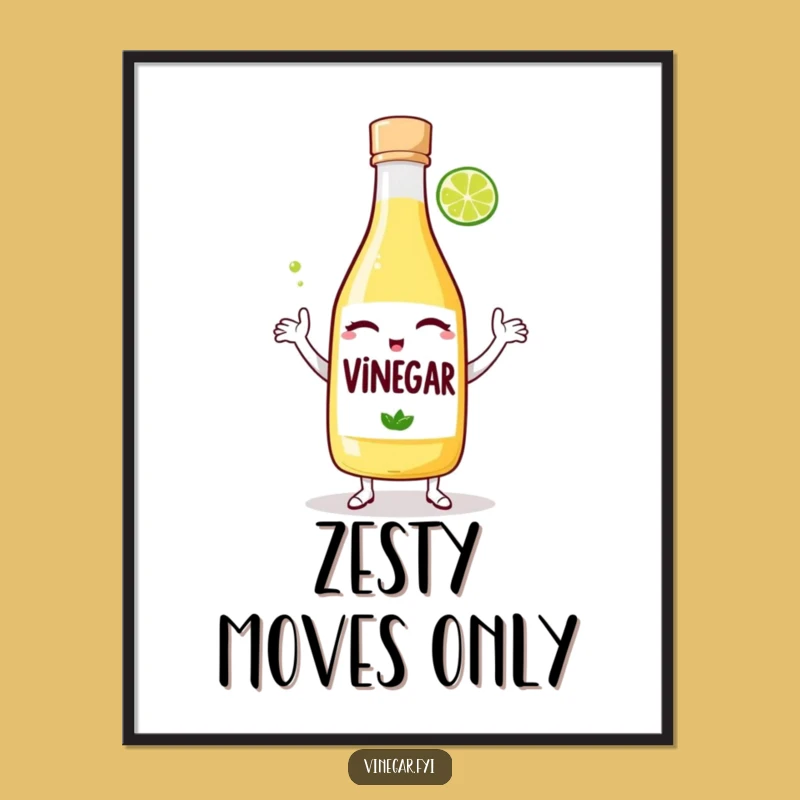 Funny Vinegar Dance Print: Hilarious Kitchen Art for Vibrant Walls