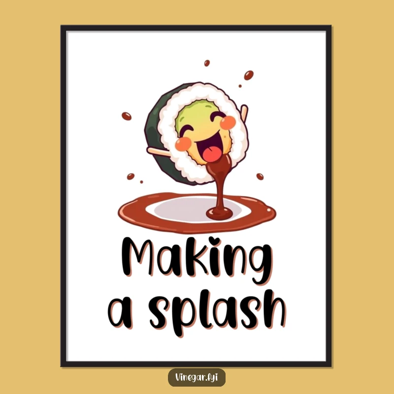 Funny Sushi Cartwheel Digital Art - Instant Download for Whimsical Decor