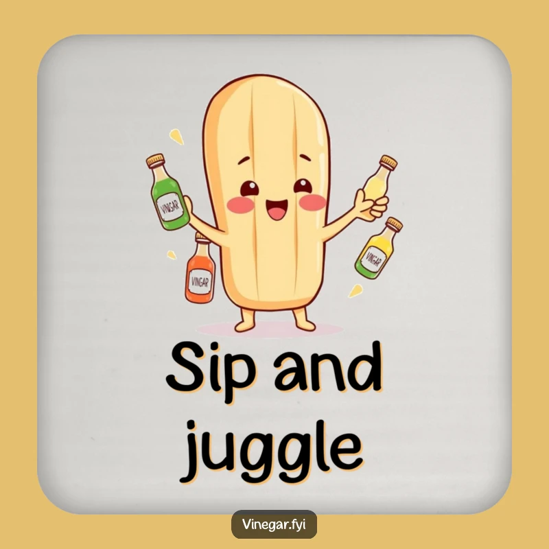 Funny Baguette Juggling Coaster: Protects Surfaces with Food Humor