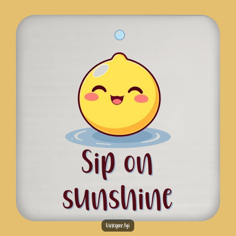 Funny Lemon Zest Drink Coaster - Cheerful Citrus Protector for Bright Tables