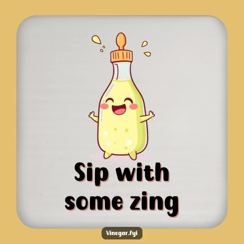 Funny Condiment Bottle Coaster: Squirting Vinegar, Protect Surfaces Hilariously