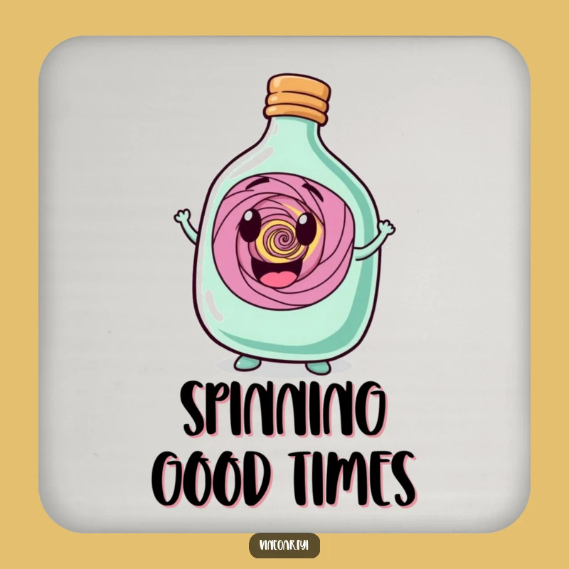 Funny Bottle Drink Coaster - Whimsical Character Protector for Magical Tables